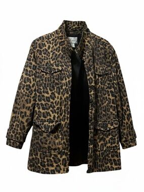 Linea by Louis Dell’Olio Leopard Print Utility Jacket – 1X
